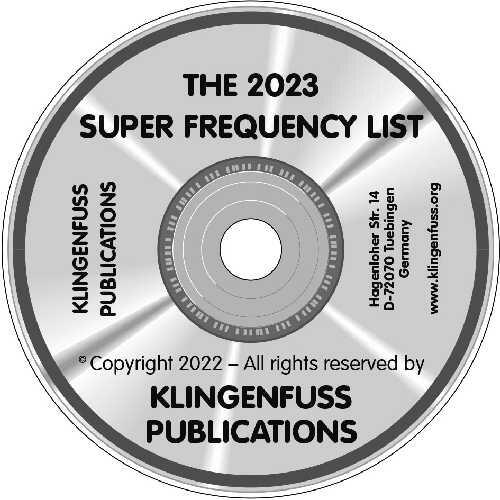 Klingenfuss 2023 Super Frequency List on CD