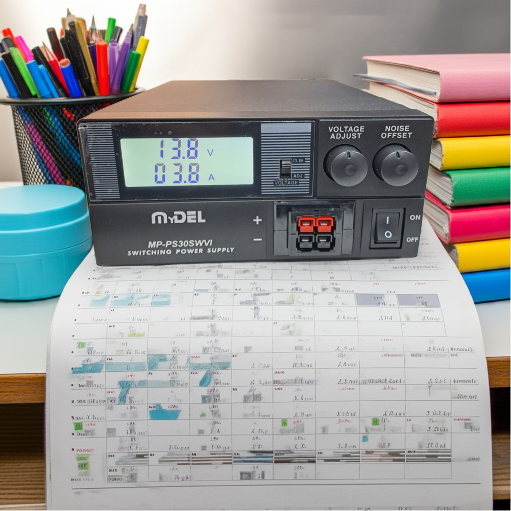 Voltage and current meter display on SM-30 PSU