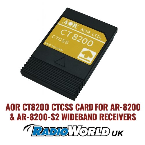 AOR CT8200 CTCSS card for AR-8200 and AR-8200-S2 receivers, black module with yellow label, Radioworld UK branding