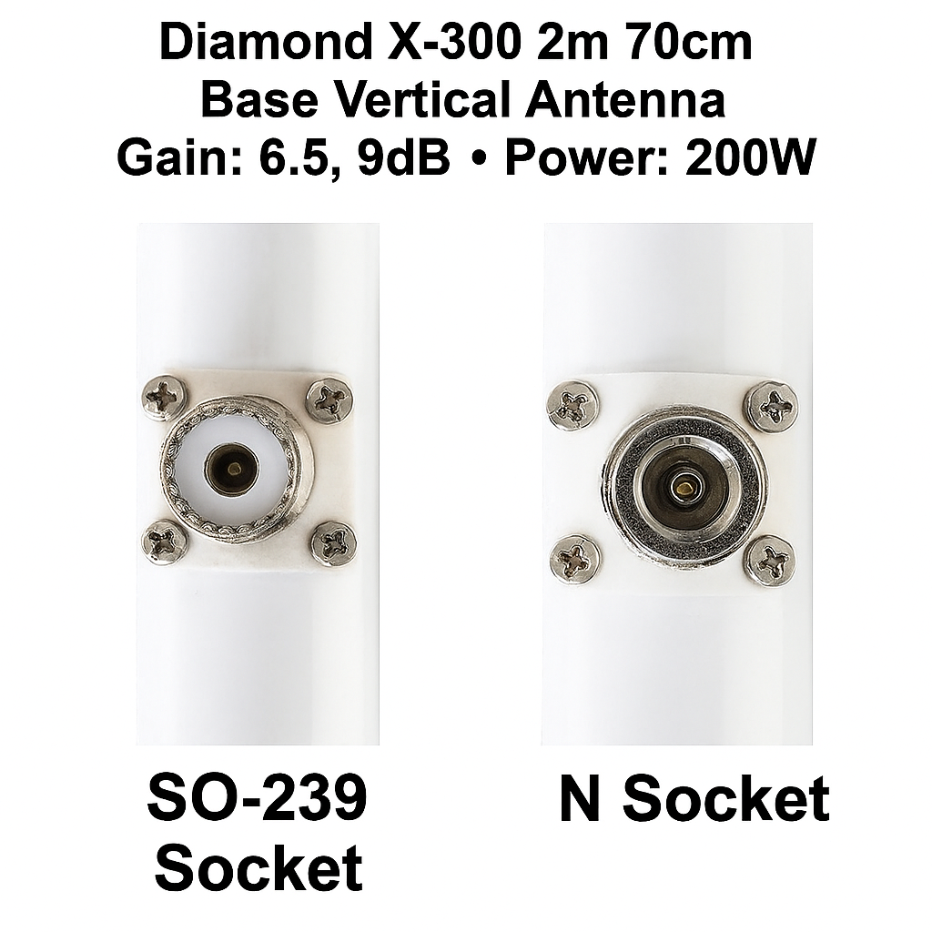 Diamond X-300 2m/70cm Vertical Antenna – N & PL Versions