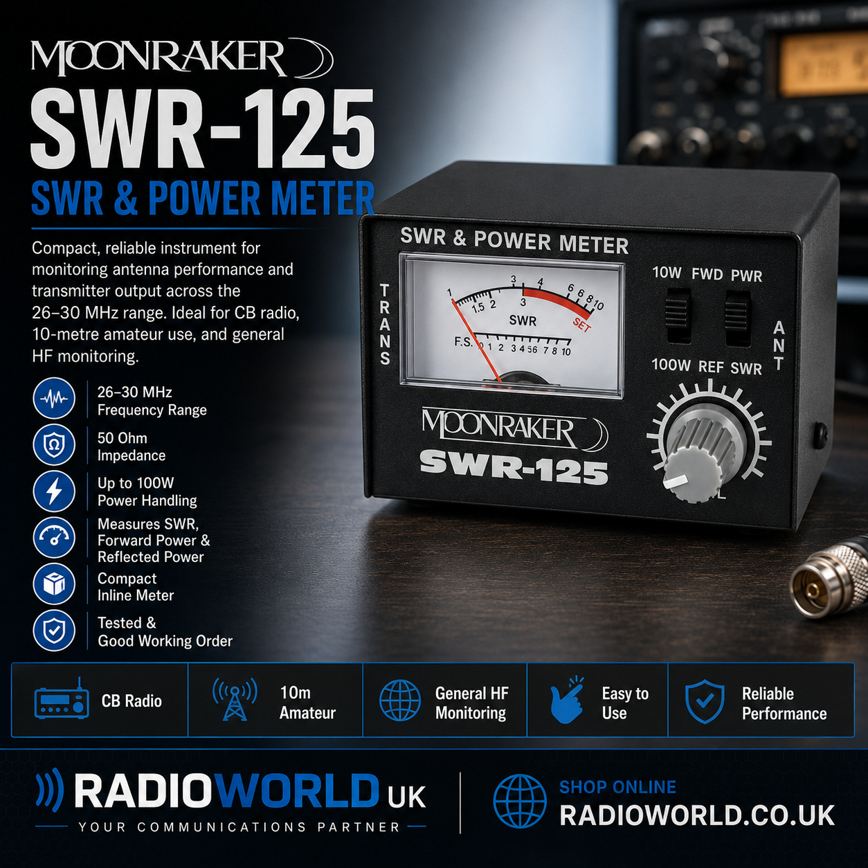 SWR-125 SWR/PWR Meter 26–30 MHz – Radioworld UK SWR-125 SWR/PWR Meter 26–30 MHz – Radioworld UK