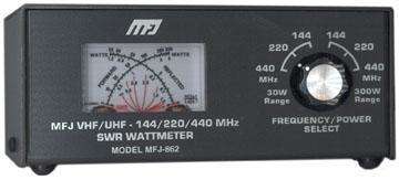 Mfj-862 mfj vswr power meter UHF and VHF, 144MHz, 220 MHz, and 440 MHz band