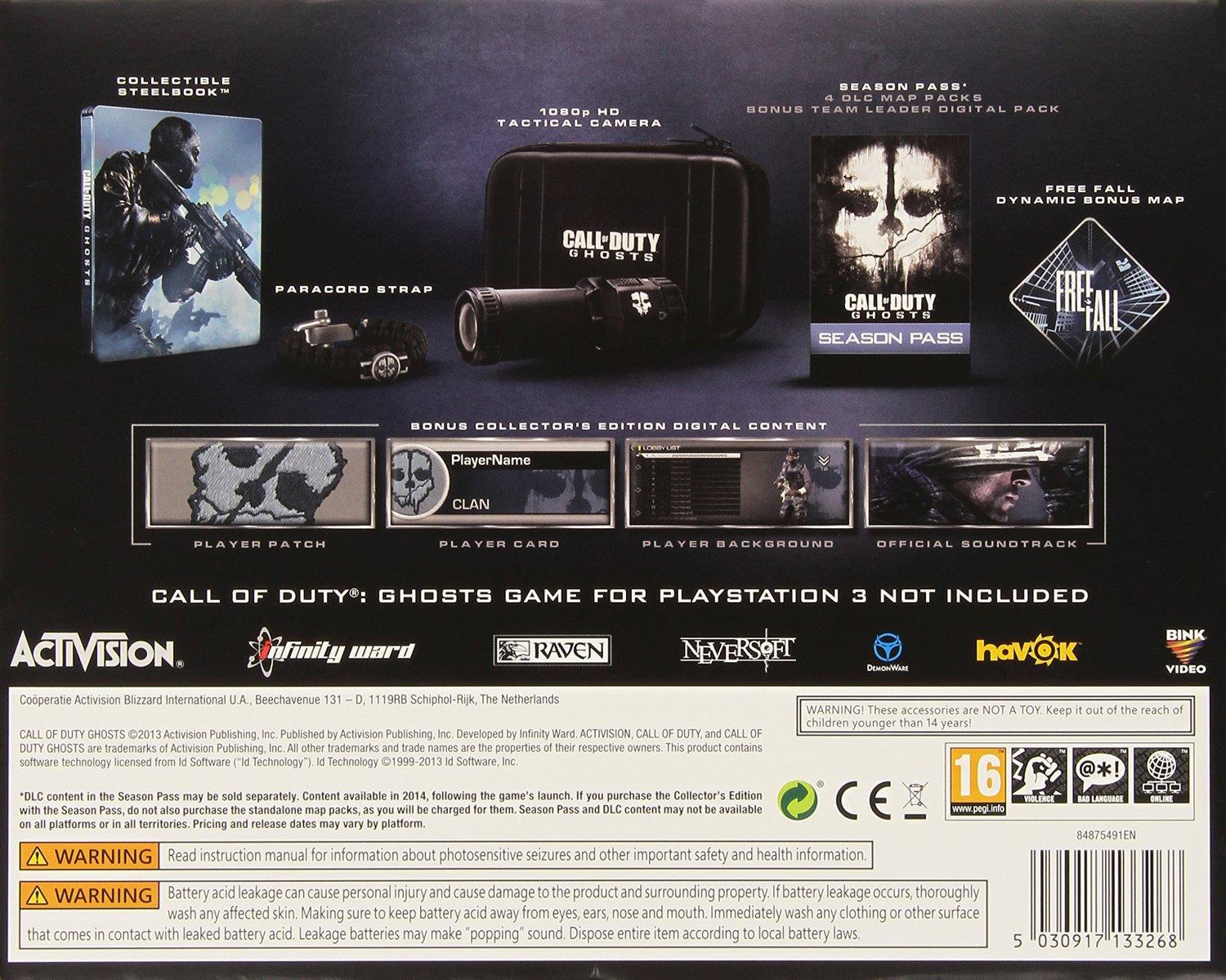 Call of Duty Ghosts Prestige Edition Tactical Camera 1080p HD & Accessories