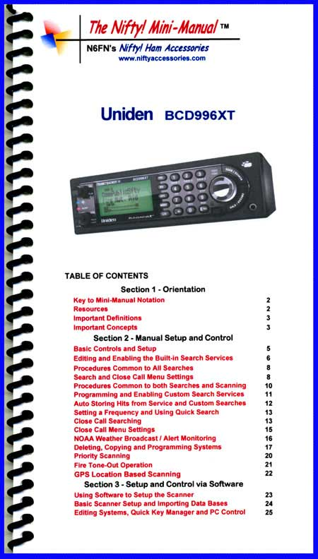 Nifty Manual Uniden BCD996XT Mini-Manual 1