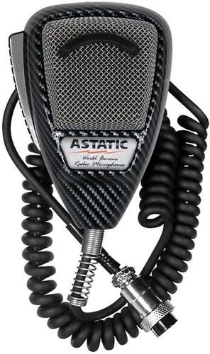 Astatic 636l noise-canceling 4-pin cb microphone, carbon fiber finish