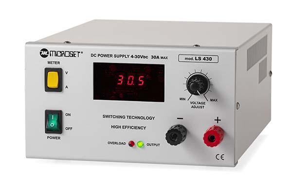 Mircroset LS430 SWITCHING POWER SUPPLY WITH VOLTAGE OUTPUT ADJUST