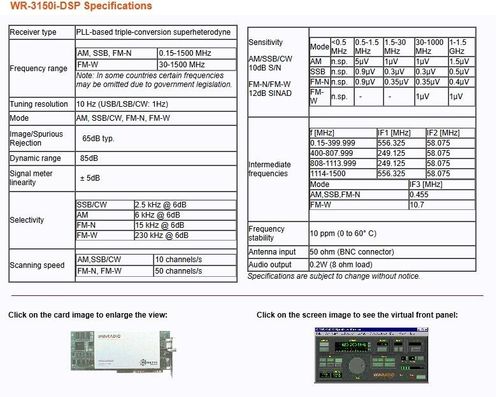 WR-3150i-DSP Specifications