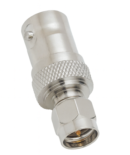 WCN-3 SMA to BNC socket adaptor with Radioworld UK logo