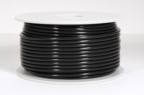 75 Ohm white coaxial cable spool – TV/FM model TV-75W, sold per meter for audio/video signal transmission.