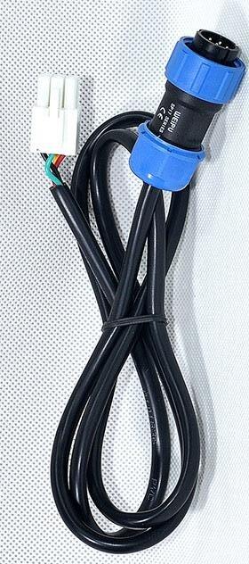 Kenwood MAT‑40‑K tuner interface cable featuring waterproof blue connector and 4‑pin Molex plug, displayed vertically with clear product detailing.