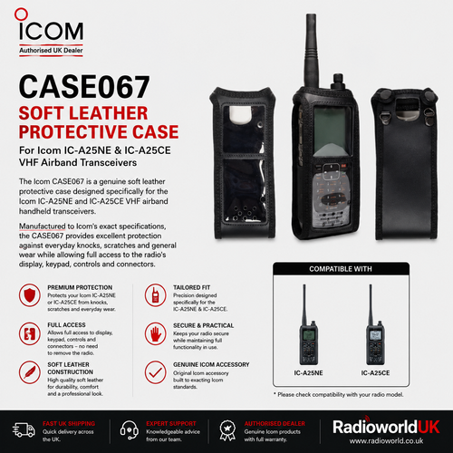 Icom CASE067 Genuine Soft Leather Case for IC-A25NE & IC-A25CE - Radioworld UK