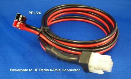 Powerpole to HF Radio 6-Pole Connector