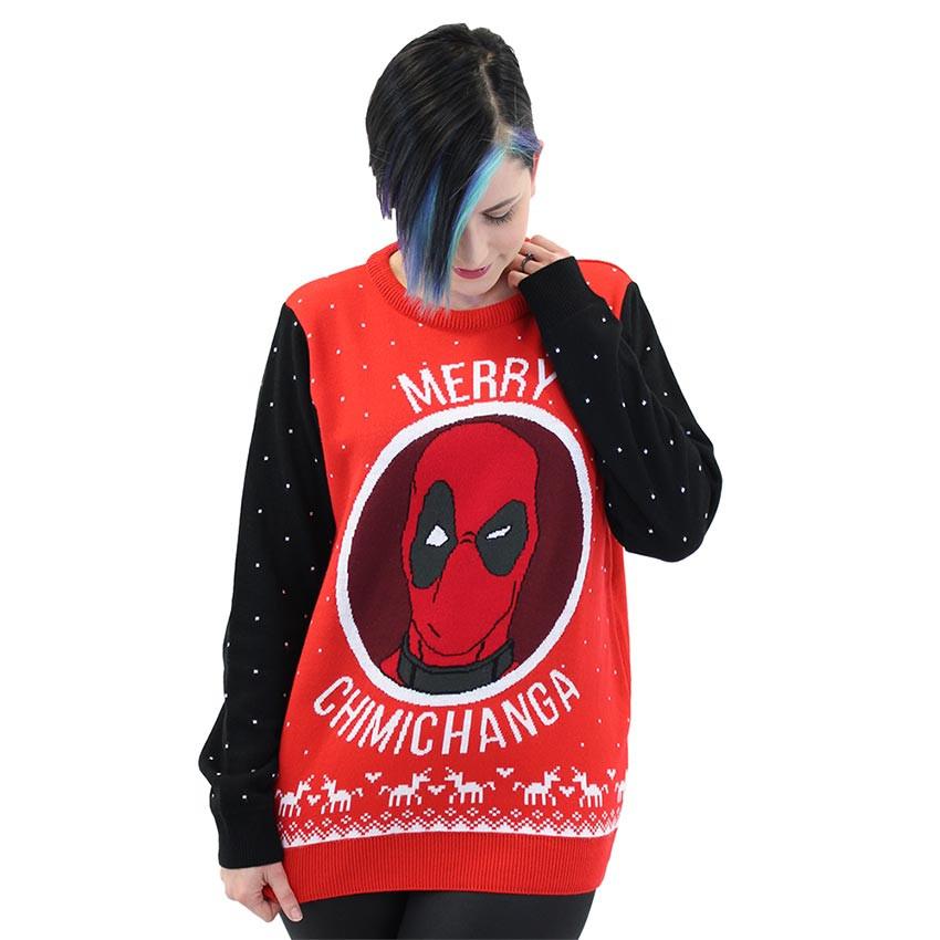 Marvel Official Deadpool Merry Chimichanga Christmas Jumper