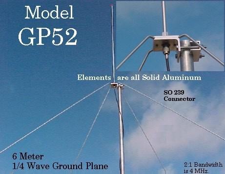 ARROW ANTENNA GP-52 - 1/4 WAVE GROUND PLANE (6 METRES)