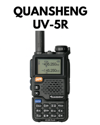 Radioworld UK image of Quansheng UV‑5R Plus dual‑band handheld transceiver with display and keypad