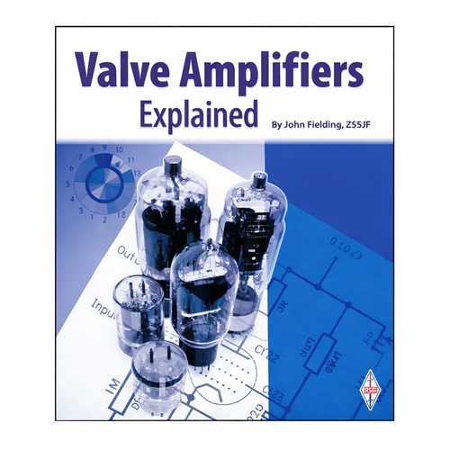 Valve amplifier guide with vacuum tubes on schematic background