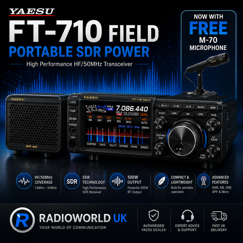 "Yaesu FT‑710 Field portable 100W HF/50MHz SDR transceiver with £170 cashback offer – Radioworld UK"