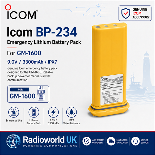 Icom GM‑1600 BP‑234 Non‑Rechargeable 9V 3300mAh Lithium Emergency Battery