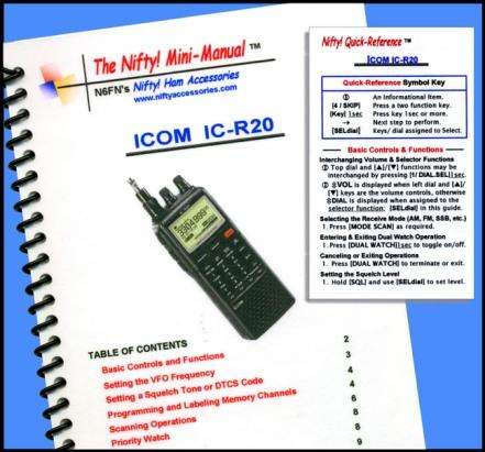 Nifty mini manual and card icom ic-r20