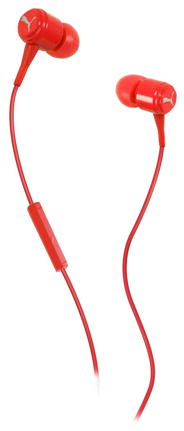 Puma Bread-n-Butter In-Ear Headphones with Mic - Red