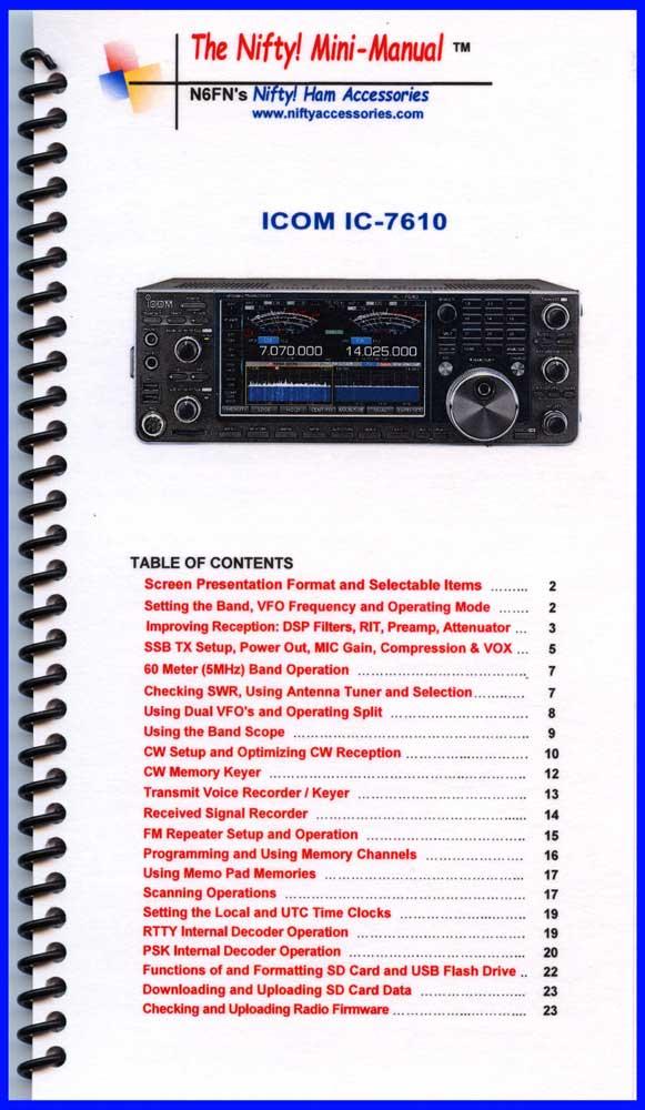 Icom IC-7610 Mini-Manual