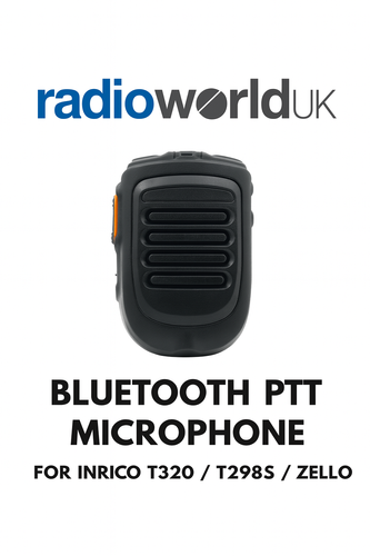 Bluetooth PTT Microphone for Inrico T320 and Zello with Radioworld UK branding