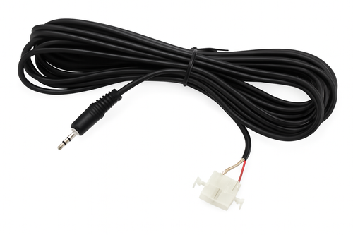 LDG MP‑AL interface cable with 3.5mm plug and white connector for Alinco radios, coiled on white background