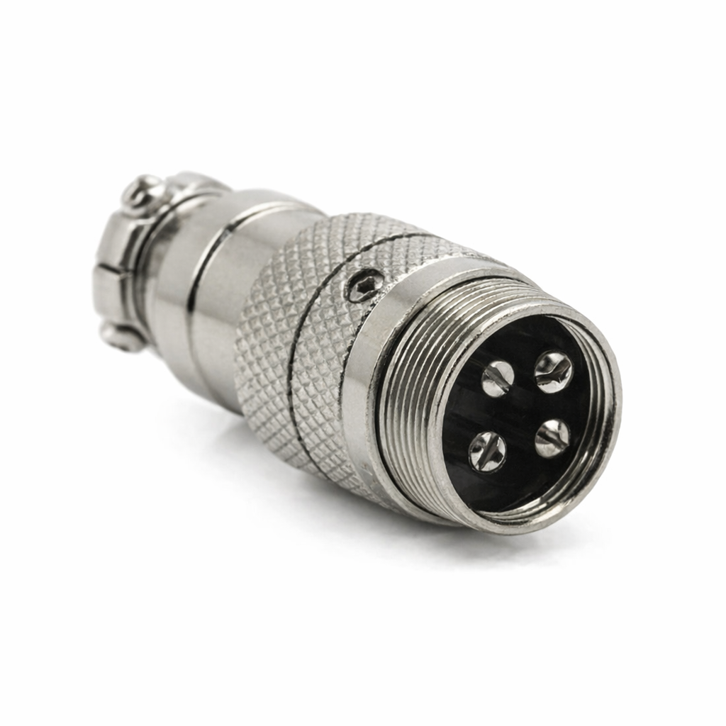 Close‑up of standard 4‑pin mic plug used in CB radios and audio equipment – Radioworld UK