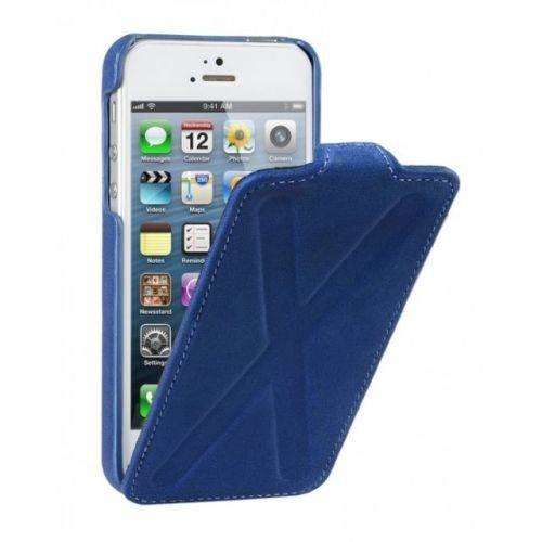 Decoded iphone 5 5s leather flip case cross design blue