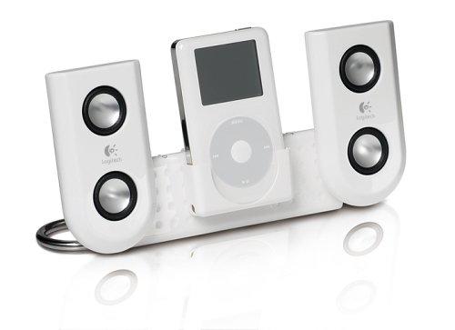 Logitech MM22 iPod Portable Speaker System - White Finish