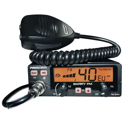 President barry asc 12,24v fm cb mobile radio with multi-color lcd display.