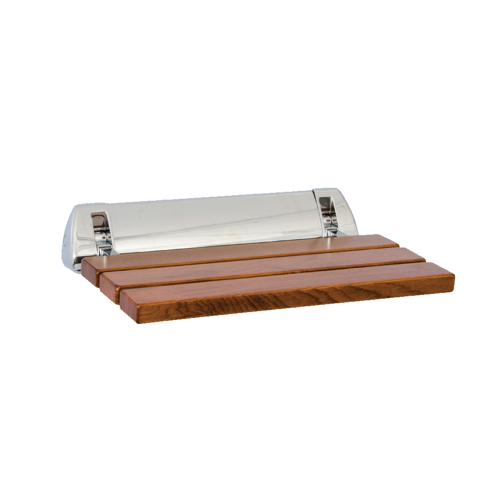 Friction Shower Seat in Teak and Stainless Steel