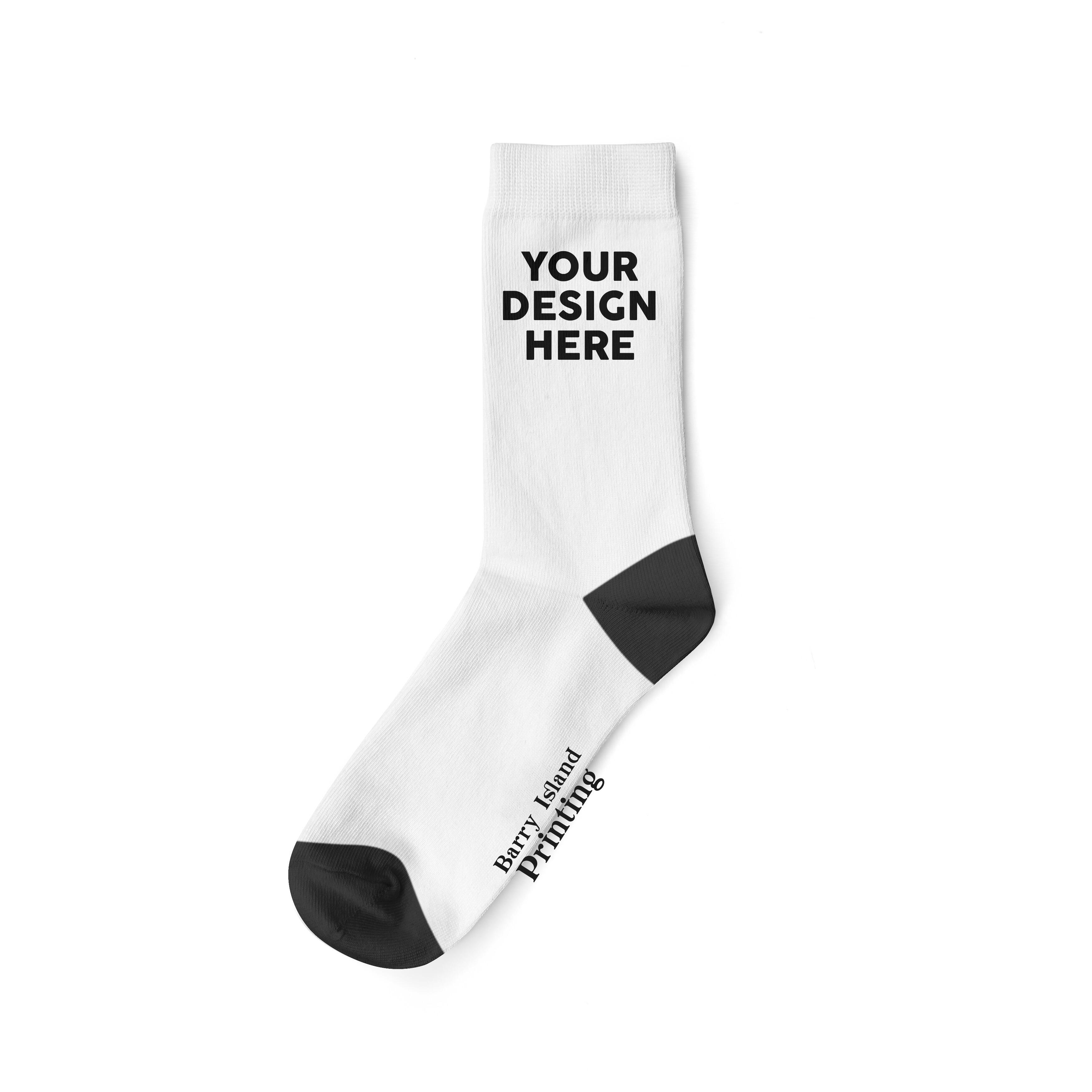 One Step at a Time Inspirational Design Printed on Socks - White