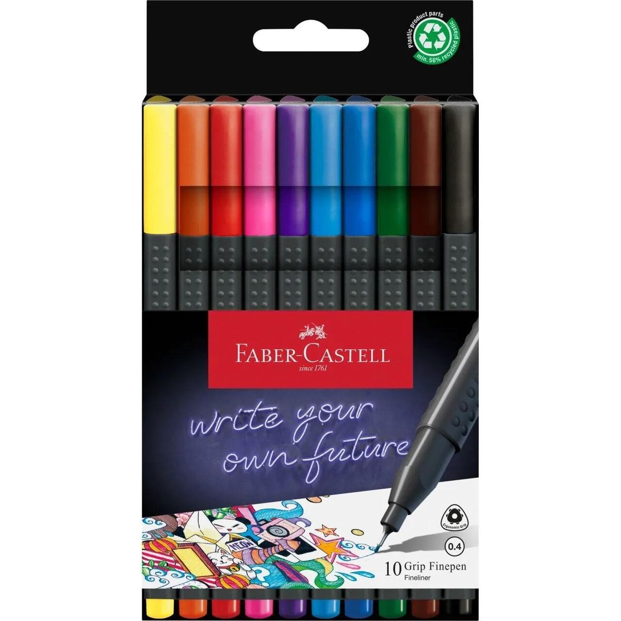 Fiberpenne Faber Castell Grip 10 stk.