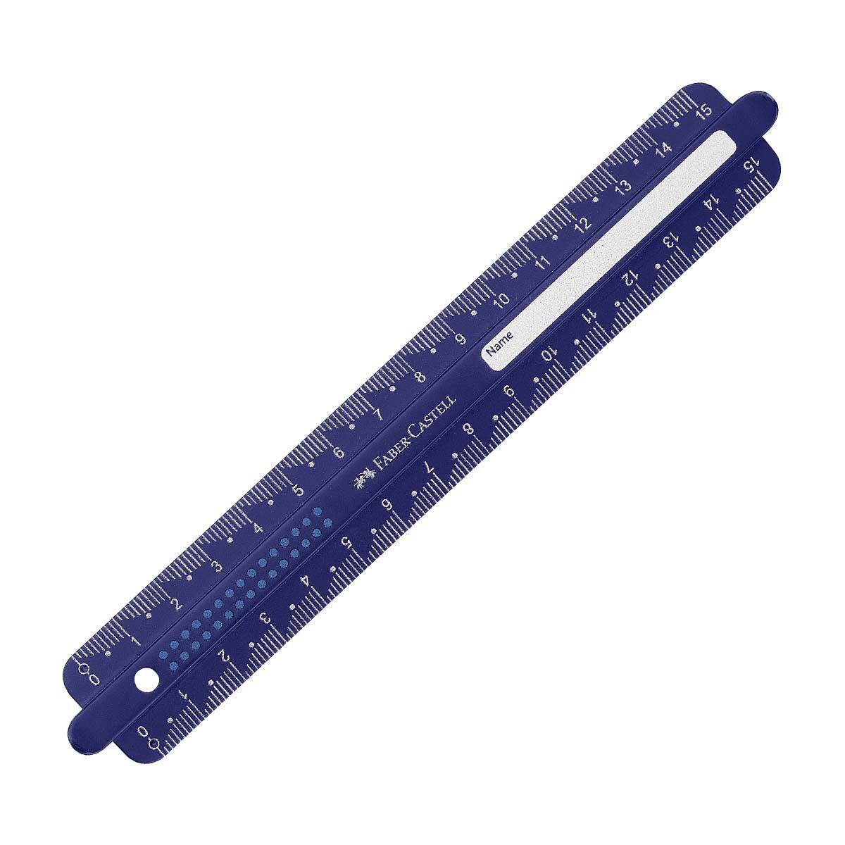 Lineal 30 cm sort+blå