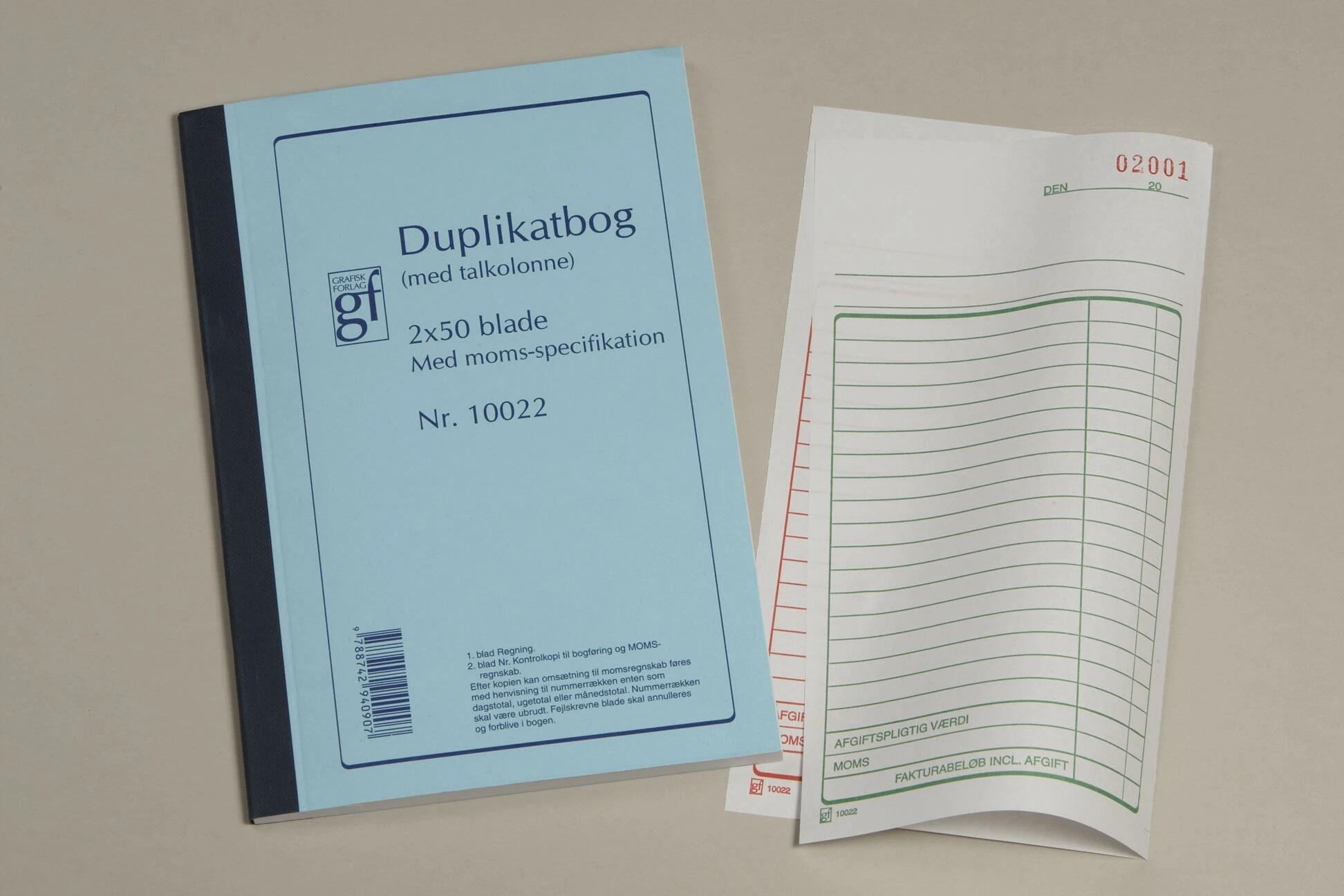 Duplikatbog m.moms 2x50 bl. 10022