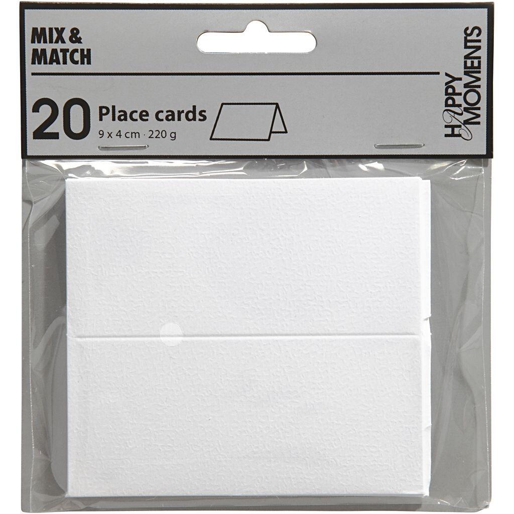 Bordkort råhvid 9x4 cm 20 stk.