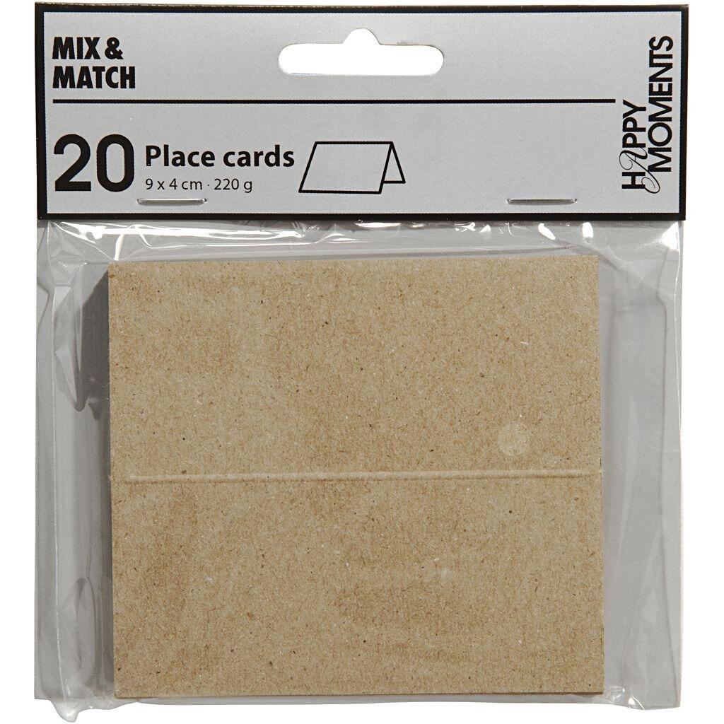 Bordkort natur 9x4 cm 20 stk.