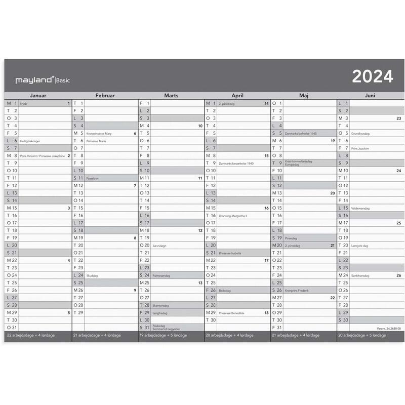 Kalender 2024 A4 Mayland Basic