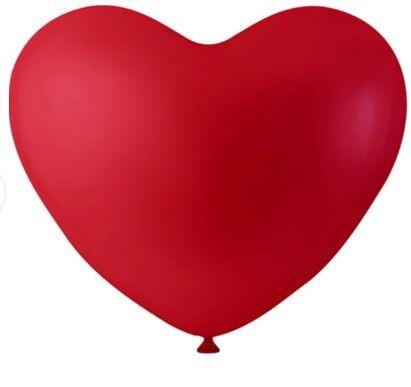 Balloner hjerteformet rød 8 stk Ø23
