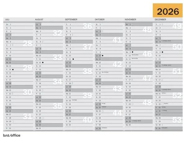 2026 Vægkalender A4