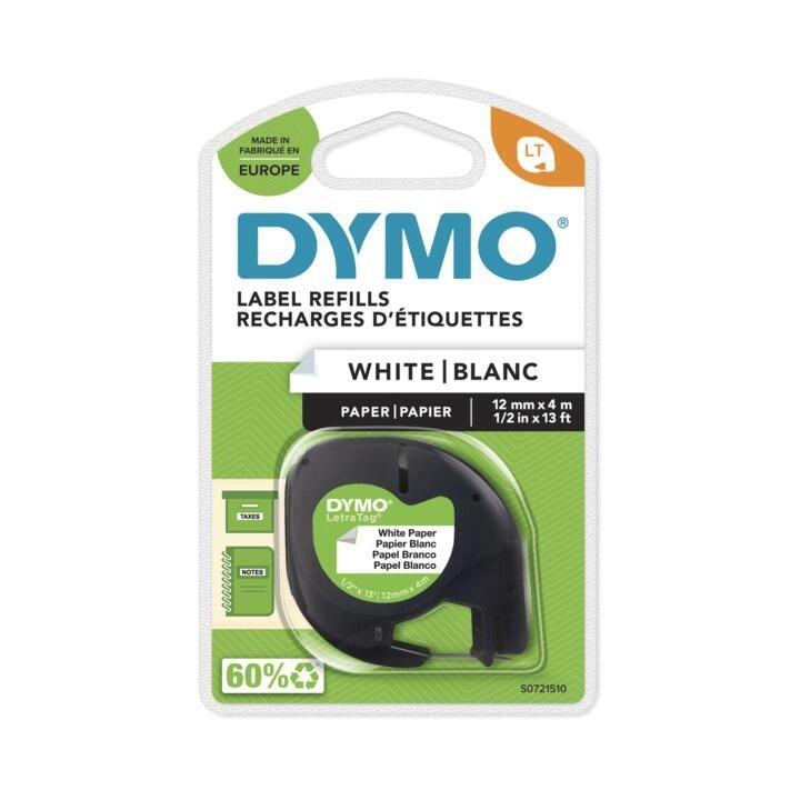 Dymo LetraTag sort/hvid papirtape