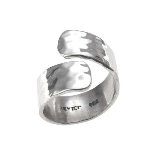 Image#1 17mm Wide, Open-Ended Hammered Ring - Size ADJ (M - R )
