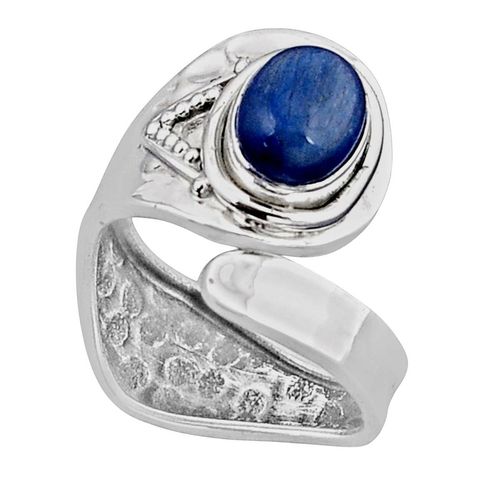 Image#1 Natural Blue Kyanite Ring - Size ADJ (N+)