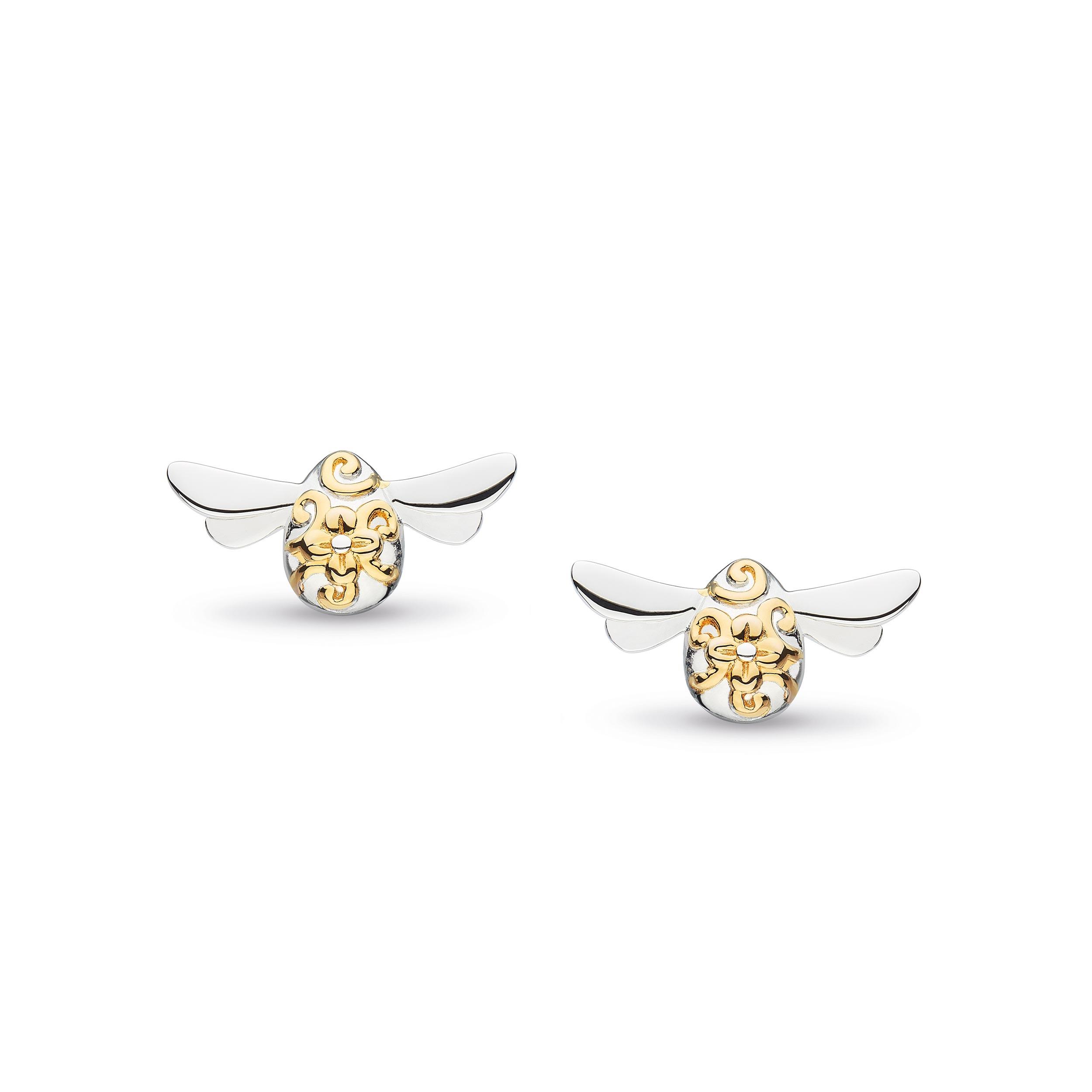 Image#1 Blossom Flyte Honey Bee Gold Plated Stud Earrings