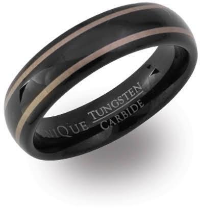 Tungsten Carbide Black IP Plated 6mm Ring