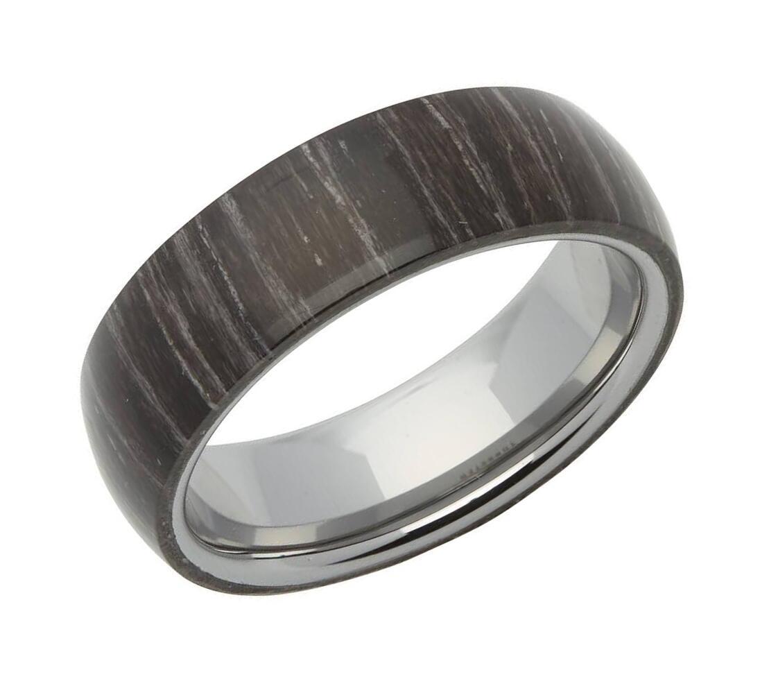 Tungsten Carbide Black Sandalwood Inlay 7mm Ring