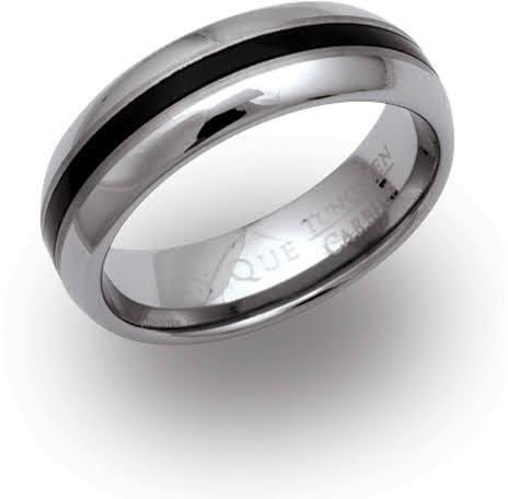 Tungsten Carbide Black Resin Inlay 7mm Ring