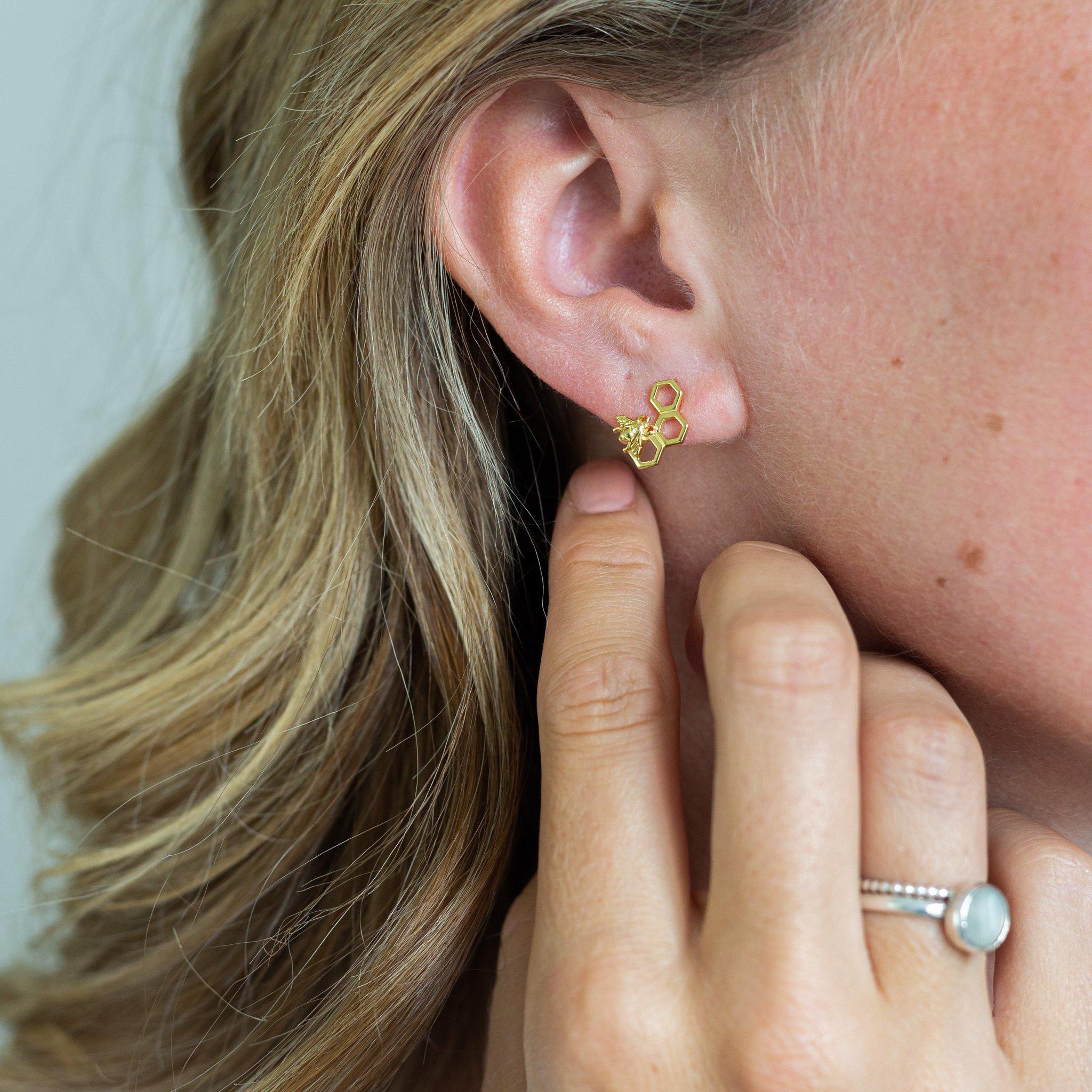 18ct Solid Gold Earrings  Hoops Studs  Drops  Auric Jewellery UK