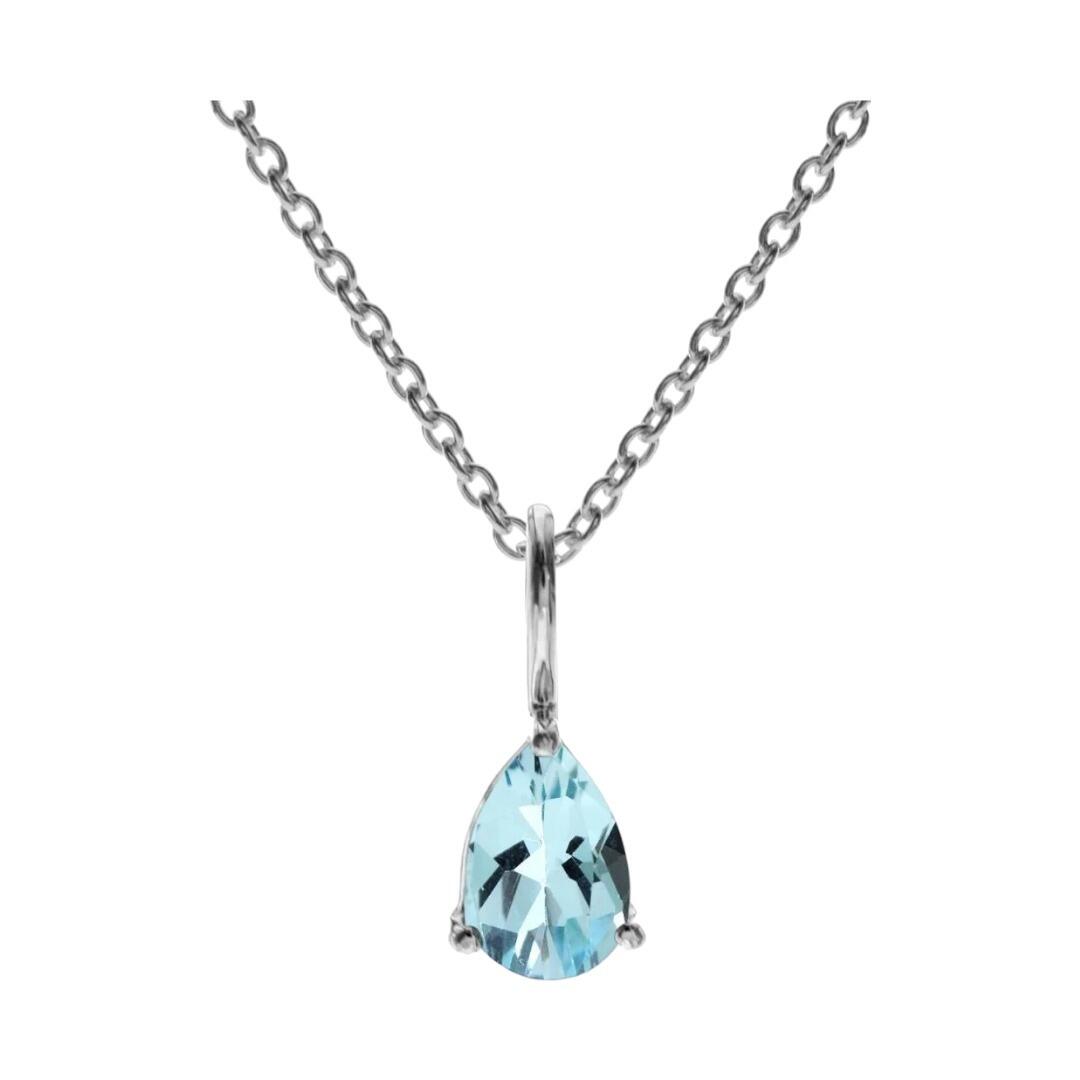 Artico s Silver Blue Topaz Claw Set Square Pendant